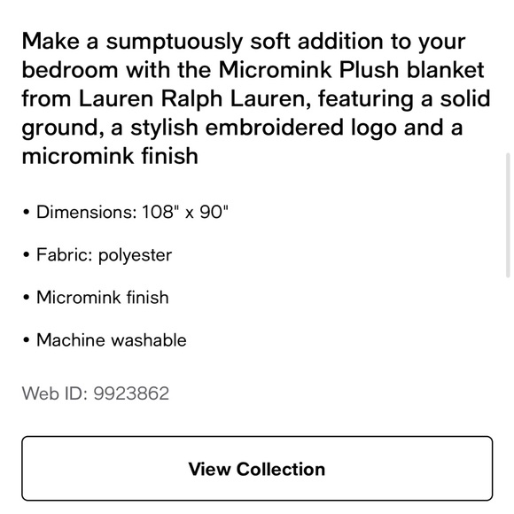 Lauren Ralph Lauren Quiet Gray Micromink King Size Blanket - Picture 7 of 9